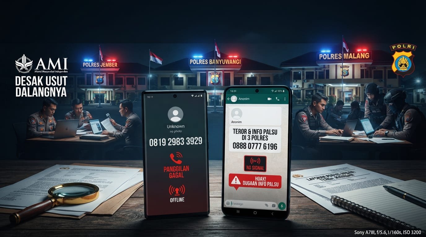 TEROR INFORMASI BOHONG SASAR TIGA POLRES, AMI DESAK UNGKAP SIAPA DI BALIK DUA NOMOR”