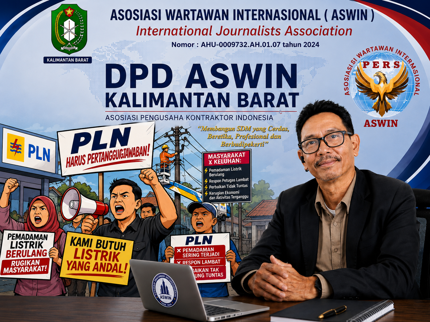 Pemadaman Listrik Berulang di Sungai Landak Timur Dikeluhkan, Ketua ASWIN Kalbar Desak PLN Benahi Kinerja