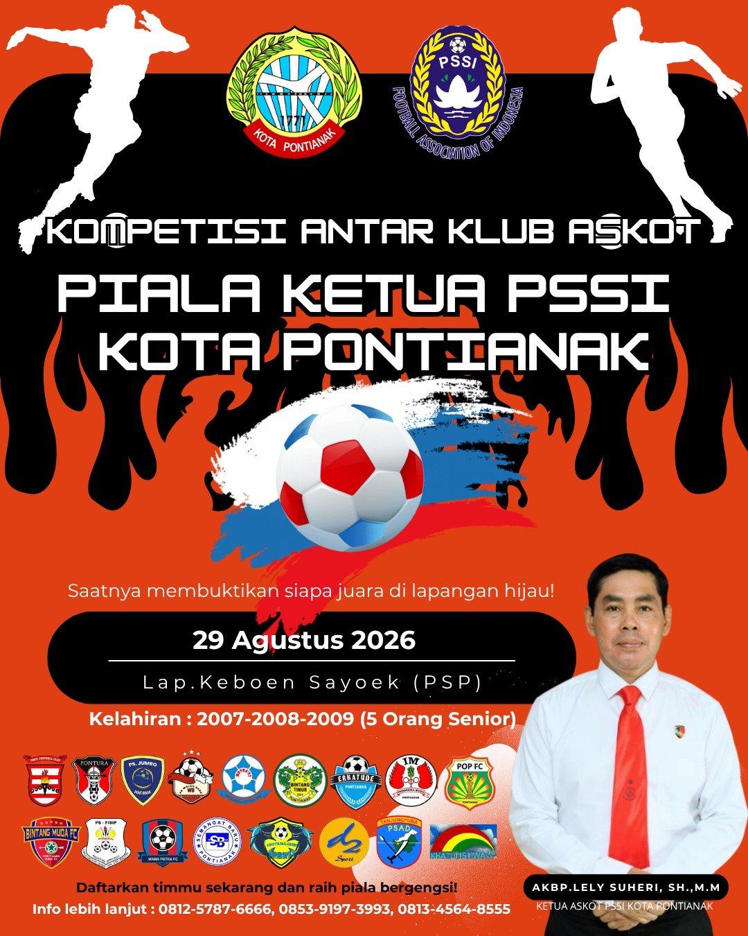 Ketua Asosiasi Sepak bola (ASKOT) Pontianak AKBP Lely Suheri, SH., MM akan menggelar kompetisi antar klub tanggal 29 Agustus 2026.